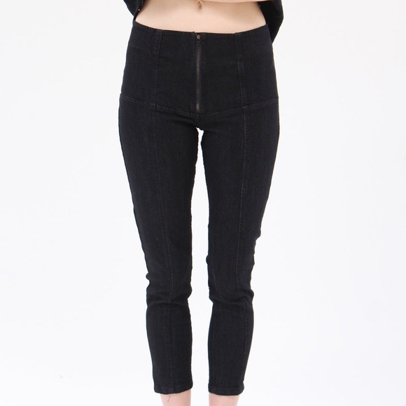 Prairie Underground Denim Girdle Ankle Length Legging Pants in Black, Size Large - Picture 4 of 12